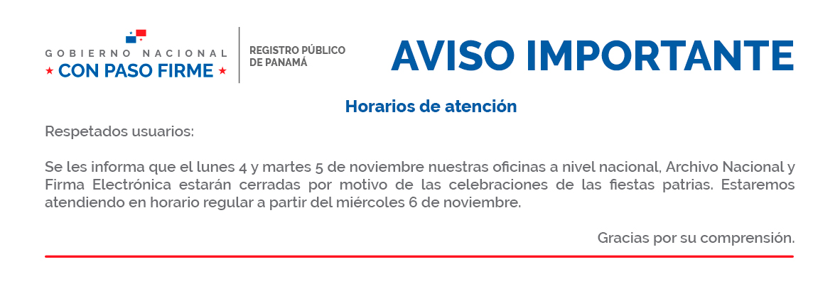 Aviso Importante - Horario de atención al usuario