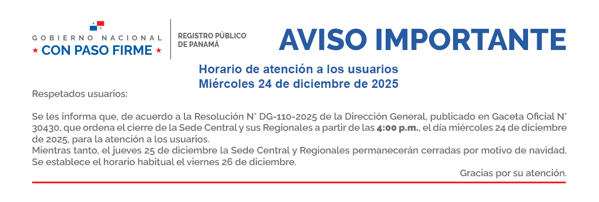 Aviso Importante - Horario de atención al usuario miércoles 24 de diciembre