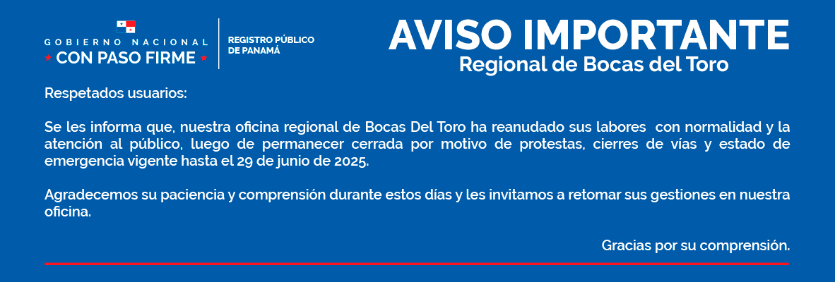 Aviso Importante - Regional de Bocas Del Toro