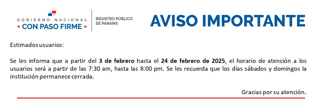 Horario especial de atención al usuario